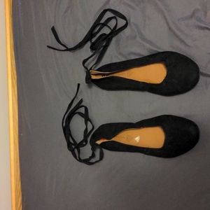 Black suede Ballet flats